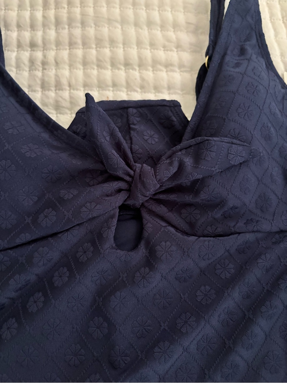 Lands' End Dark Navy One-Piece Swimsuit with Front Knot - Picture 5 of 7